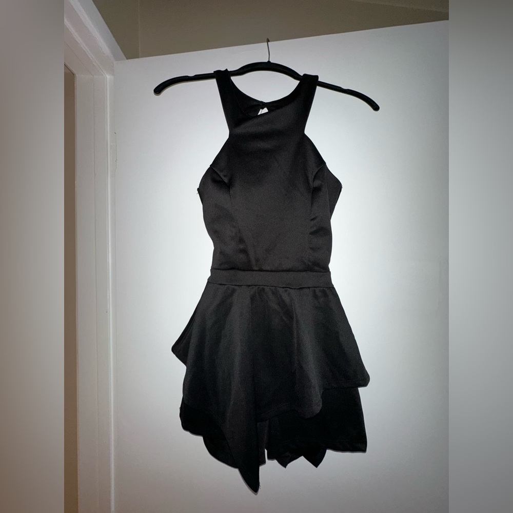 Black Romper Mini Dress - Size S